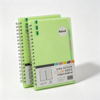 Carnet à spirales transparent en PP avec couverture rigide, format B5, avec séparateurs, 120 feuilles, personnalisable