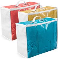Sacs en vinyle PVC transparent avec poignées, grand sac de rangement en plastique pour couverture, drap, oreiller, vêtements