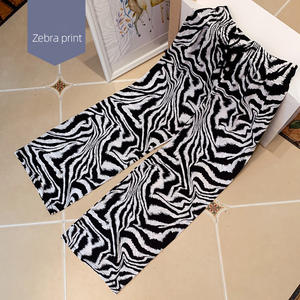 Loveda vente en gros lâche élastique taille haute <span class=keywords><strong>pantalon</strong></span> large décontracté loisirs élégant droit imprimé <span class=keywords><strong>pantalon</strong></span> pallazzo pour les femmes - Product Image 1