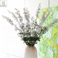Arrangements floraux artificiels populaires en delphinium violet effet naturel pour mariage et décoration de maison en vase