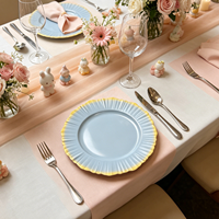 Vente en gros Assiettes de présentation bleues en PP non toxiques de 13 pouces avec motif personnalisé pour décorations de table de baby shower et de mariage