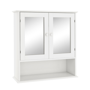 Bathroom <b>Wall</b> Cabinet With Double Mirror Doors And <b>Shelf</b> For Storage - Product Image 6