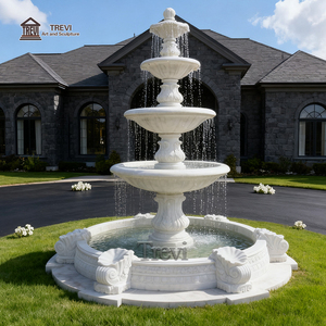 Su misura intagliato a mano pietra naturale fontana cascata in marmo per la decorazione del giardino - Product Image 2