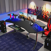 Support pour moniteur de bureau en fibre de carbone personnalisé RVB avec ailes extensibles Grande table d'ordinateur de jeu Esports pour PC