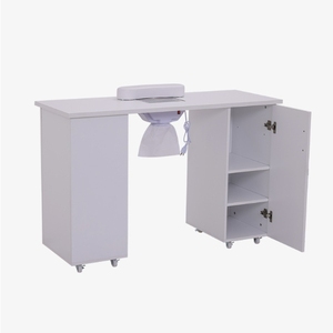 Wholesale <b>White</b> Nail Salon <b>Table</b> Modern Multi Drawer Nail <b>Table</b> With Vacuum Cleanersliding <b>Table</b> Nail Workbench - Product Image 5