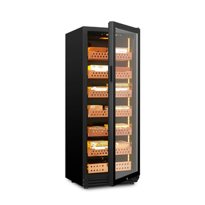 Refrigerador con compresor Ne-150-P para el hogar, de gran capacidad, con puerta de aluminio de una sola capa, vitrina para cigarros, control de temperatura y humedad - Product Image 4