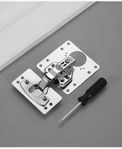Placa de Reparación de Bisagras Universal, Engrosada, de Acero Inoxidable 201, Negra/Plateada, con Tornillos para Reparación de Puertas de Armarios y Muebles - Product Image 5