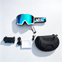 Masque de ski chauffant anti-buée avec lentille magnétique interchangeable, protection UV400, masque de sport personnalisé pour snowboard et motoneige
