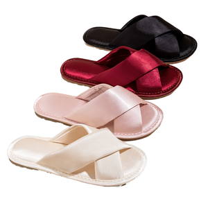 Nuevas Pantuflas de Satén Estampado KJ 2026 para Novia, con Punta Abierta, para Mujer, de Algodón, para Otoño, para el Hogar, para Invitadas - Product Image 1