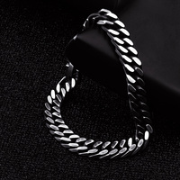 Bracelet en acier inoxydable poli pour hommes, chaîne cubaine de 11mm, 1 pièce