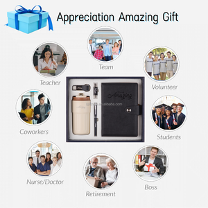 Business Gift Set with Leather Notebook, Insulated Tumbler & Pen, Ideal for Conference Giveaways, Partner Gifts