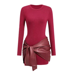 ชุดเดรสสั้นรัดรูปแขนยาวของผู้หญิงชุดเดรสสั้นแต่งระบายสำหรับงานปาร์ตี้ - Product Image 5