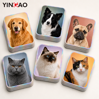 Autocollants holographiques personnalisés en points de cristal pour boîte d'expédition pour animaux de compagnie et lit pour chat, autocollants découpés sur mesure pour portrait d'animal personnalisé