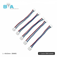 Cableado de 5 pines con paso de 1.00 mm, 28AWG, 64 mm/0.21 pies, aislamiento de PVC, multicolor, para conexión interna en electrónica de consumo