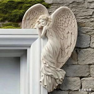 Decoración de Marco de Puerta con Figura de Ángel, Adorno de Resina para Montar en la Pared, Decoración del Hogar, Estilo Nórdico, Escultura - Product Image 2