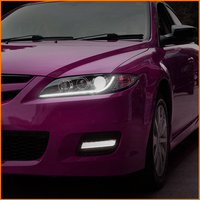 Phares avant à LED avec lentille de projecteur, feux de jour à LED et clignotants séquentiels, configuration haute, pour Mazda 6 2003-2015 (version restylée)