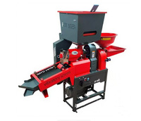 Machine de décorticage et de broyage du riz portable combinée avec double tamis vibrant pour le nettoyage du paddy des petites exploitations agricoles