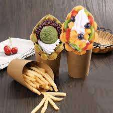 شعار مخصص فقاعة وافل اسطوانة المتاح المخاريط مقاومة للحرارة قابلة لإعادة التدوير النقش للسوشي شاركوتري مقهيات الطعام - Product Image 6