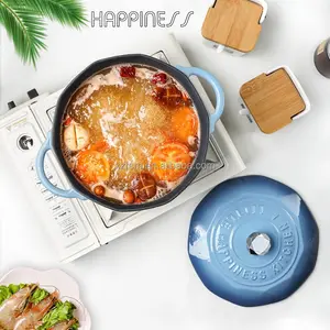 Custom Logo China Supplier Cast Iron Casserole Roasting Soup Pot Stock Cooking Pot Stew Pot Cocotte
