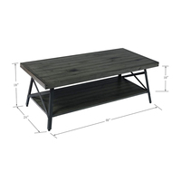 Table basse Chandler en promotion, 48 pouces, gris antique, table basse intelligente avec réfrigérateur