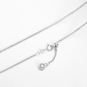 S925 Collar de plata de ley para mujer Cadena <span class=keywords><strong>Chopin</strong></span> Ajuste de extensión retráctil Cadena universal Chapado en oro rosa de 18K - Product Image 3