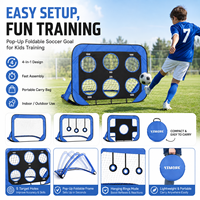 But de football pliable 4 en 1, en maille polyester, avec cadre en fibre portable, pour l'entraînement au tir au football pour enfants, avec sac de transport