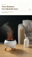 Humidificateur à flamme de 350 ml, diffuseur d'aromathérapie avec lumière LED, télécommande, minuterie, silencieux pour chambre à coucher, salon