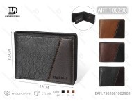 Portafoglio da uomo in vera pelle con motivo a palme, pieghevole, per uso quotidiano - Product Image 1