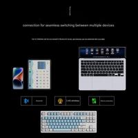 Set Keyboard Mouse mekanis nirkabel MT87 BT Multi tipe, Keyboard Gaming komputer ABS tombol Doubleshot