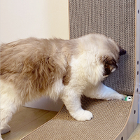 Vente en gros arbre à chat, poteau vertical, carton remplaçable, grattoir en forme de L, planche à gratter pour chat
