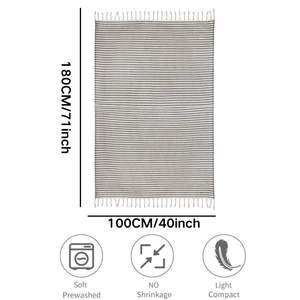 Serviettes de bain Peshtemal personnalisées en gros, 100 % coton recyclé, motif rayé, séchage rapide, douces, turques, sans sable de plage - Product Image 3