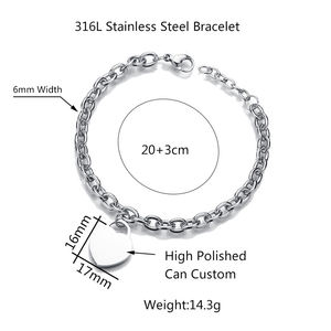 <b>Rose</b> <b>Gold</b> Jewelry Wholesale Korea Style Fashion High Grade <b>Charm</b> <b>Bracelet</b> Blank Heart Pendant Custom <b>Bracelet</b> Women - Product Image 4