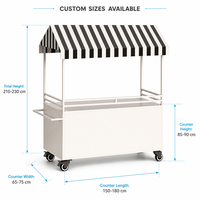 Chariot à crêpes et gaufres mobile personnalisé, kiosque commercial de vente de nourriture de rue, stand de marché extérieur portable, équipement de magasin