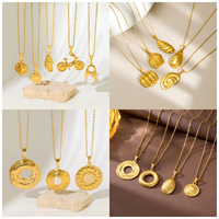 Nouveauté 2026 : Collier pendentif minimaliste en acier inoxydable plaqué or, 500 designs aléatoires, qualité garantie, vente en gros