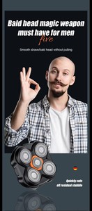 NOUVEAU 5in1 <span class=keywords><strong>Tondeuse</strong></span> à <span class=keywords><strong>cheveux</strong></span> tête chauve IPX6 Rasoir électrique étanche pour hommes Rasoir rotatif sans fil <span class=keywords><strong>tondeuse</strong></span> nez oreille barbe LK5288 - Product Image 4