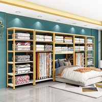 Étagère personnalisée Magasin de meubles Housse de couette et d'oreiller en bois Supports de rangement Présentoir pour literie Présentoir pour draps de lit Porte-draps de lit