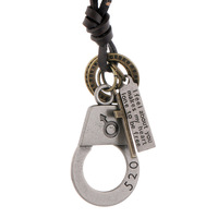 Punk homme collier fait à la main Vintage en cuir menottes pendentif corde chaîne colliers hommes et femmes menottes bijoux accessoires cadeau