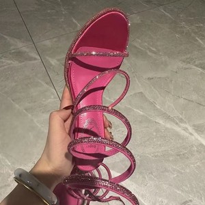 <span class=keywords><strong>Sandalias</strong></span> de tacón alto con diamantes, estilo europeo y americano, ligeras, de una sola pieza, para banquetes de verano, para mujer. - Product Image 4