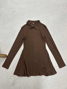 Vestido Camisero Versátil de Primavera/Otoño con Diseño Único de Botones al Frente y Solapa Estilo Oficina Francesa - Product Image 6