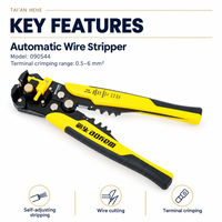 Dénudeur de fils automatique auto-ajustable avec fonction de coupe et de sertissage de bornes 0,5-6 mm² pour la préparation des câbles