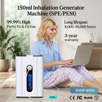 Máquina Portátil de Inhalación de Hidrógeno de 150 ml, Inhalador de Hidrógeno Molecular PEM, Generador de Oxígeno para Viajes, Dispositivo de Terapia en el Hogar