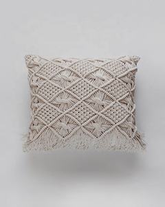 Funda de cojín de sofá Vintage de hotel con borlas de macramé de punto de lujo, funda de almohada Bohemia, 100% algodón - Product Image 4