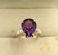 Magnifique bague en argent 925 améthyste naturelle fabriquée à la main bague en pierre précieuse violette pour les surdoués et les femmes