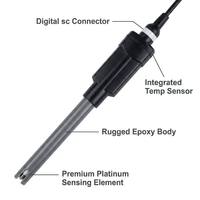 Sensor Elektroda ORP Digital Presisi Tinggi Seri MTC101 Ujung Platinum dengan Probe Suhu Terintegrasi 0-80C untuk Air