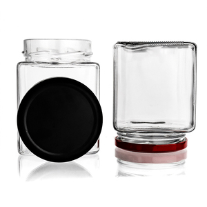 Bocaux en verre carrés <span class=keywords><strong>vides</strong></span> en gros <span class=keywords><strong>de</strong></span> 280 ml, 380 ml, 500 ml – <span class=keywords><strong>Pots</strong></span> en verre scellés polyvalents pour l'emballage <span class=keywords><strong>de</strong></span> miel, confiture et épices - Product Image 2