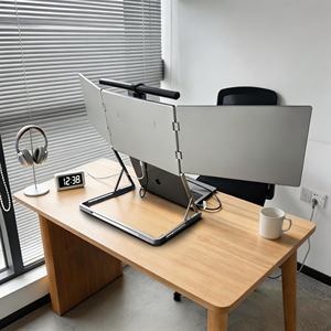 Nouveaux moniteurs portables quadruples 2026 pour ordinateur portable 15,6 pouces – Idéaux pour les petites réunions, configuration à un seul câble, support ergonomique réglable - Product Image 5