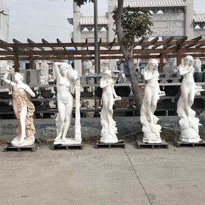 Cour Blanche Jeune Femme <span class=keywords><strong>Nue</strong></span> Sculpture En Pierre Marbre Pierre - Product Image 6