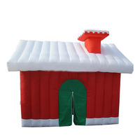 Tente gonflable rouge de maison de Santa de décoration de Noël pour la fête de Noël, tente gonflable de Noël