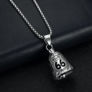 Collar de Acero Inoxidable con Colgante de Campana Temática de la Ruta 66 LD014, Amuleto de Regalo Unisex - Product Image 3