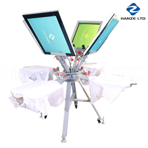 Bảng Của Nhãn Hiệu Silkscreen Máy Móc 4 Màu 4 Trạm Quay Màn Hình Máy In Màn Hình Máy In - Product Image 2